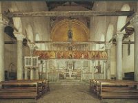 16tr.tor. church3.  Millie Balls Travel Section Interior of  the  Basilica of Santa Maria Assunta on the island of Torcello in the Venitian lagoon, about six miles from Venice. Originally built in the 7th century, the church is renowned for its Byzantine mosaics from the 11th century. : OBMF Mac Features b/w Published, OCMF Mac Features Published