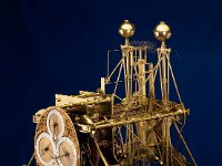 Marine Timekeeper; Harrison Number One; Harrison H1  Harrison, John, 1693-1776; Marine Timekeeper; Harrison Number One; Harrison H1; side view; ca. 1735; brass; bronze; steel; oak; lignum vitae; 67.3 cm (height); National Maritime Museum (Great Britain); Greenwich; London; England; NMM (ZAA0034) : Navigation, Time, Horology, British, Measuring devices (instruments), Timepieces, Clocks, Chronometers, Prototypes (object genre), Mechanical engineering